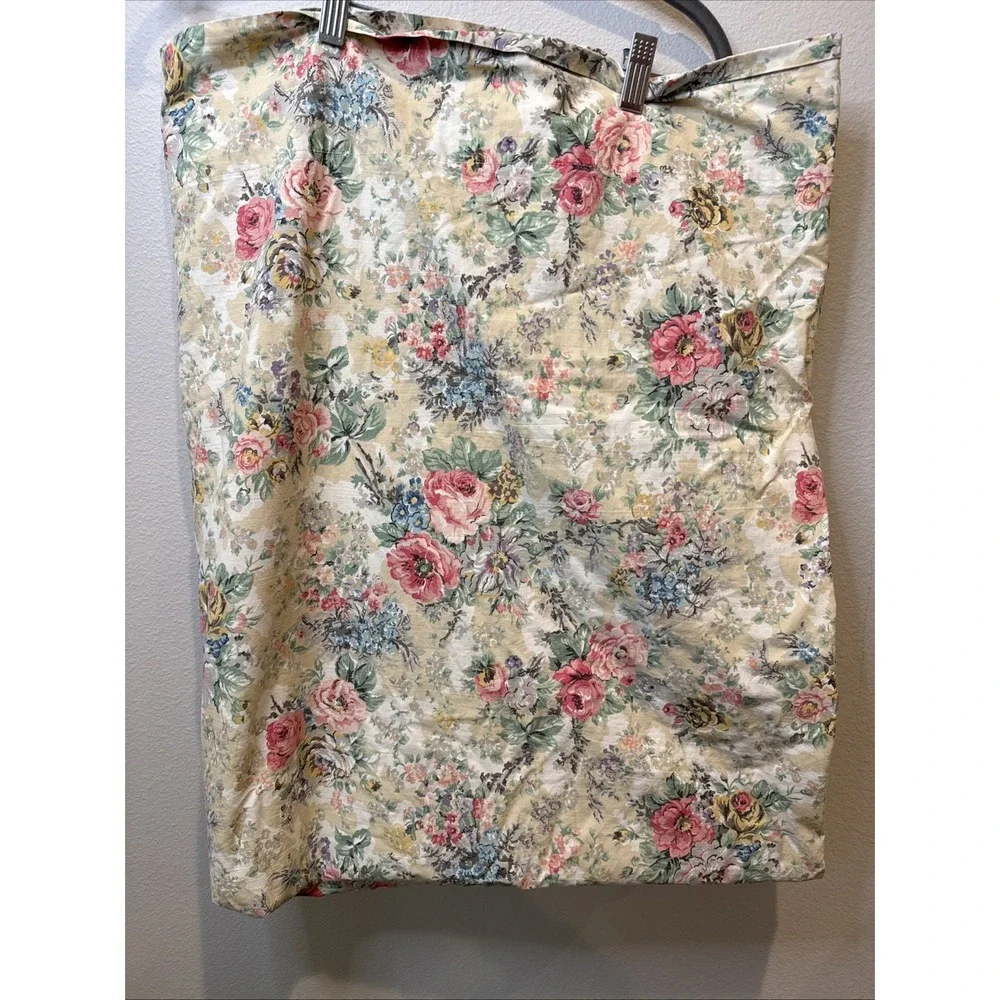 Vintage Ralph Lauren Romantic Floral BRITTANY Full Flat Sheet Cottage Roses